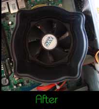 Cleaned computer fan